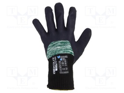Protective gloves; Size: 10,XL; black; latex,mineral fibre
