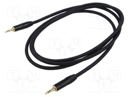 Cable; Jack 3.5mm plug,both sides; 1.5m; black; Øcable: 6mm; PVC