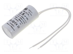 Capacitor: motors, run; 2.5uF; 475VAC; Ø25x55mm; -25÷85°C; ±5%
