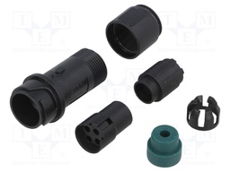 Connector: circular; plug; female; PIN: 4; w/o contacts; for cable