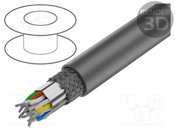 Wire; EcoCable Mini; 9x2x28AWG; MPPE; dark grey; 300V; 30.5m; 100ft