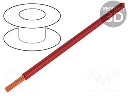 Wire; TLY; stranded; Cu; 0.35mm2; red; PVC; 150V; 500m; Class: 5