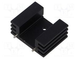 Heatsink: extruded; U; TO220; black; L: 25.4mm; W: 32mm; H: 14mm; screw