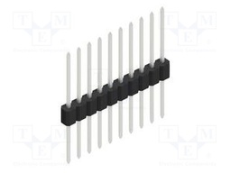 Connector: pin strips; pin header; male; PIN: 10; 1.27mm; THT; 1x10
