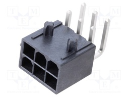 MiniFit Jr RA Hdr Assy LCP 6 w/press pgs