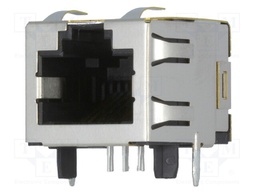 Socket; RJ45; PIN: 8; Cat: 5; shielded; Layout: 8p8c; THT; on PCBs