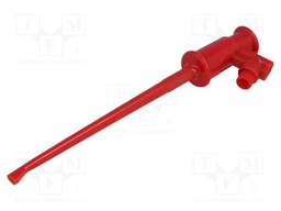 Clip-on probe; hook type; 3A; 60VDC; red; Grip capac: max.1.3mm