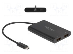 Adapter; DisplayPort socket x2,USB C socket,USB C plug; 0.2m
