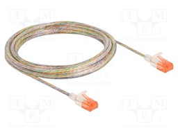 Patch cord; U/UTP; Cat: 6a; RJ45 plug,both sides; 5m; PVC; 28AWG