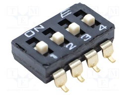 Switch: DIP-SWITCH; Poles number: 4; OFF-ON; 0.1A/50VDC; Pos: 2