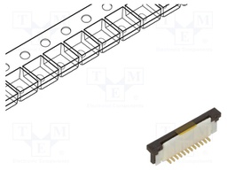 Connector: FFC (FPC); vertical; PIN: 12; ZIF; SMT; 125V; 1A; -25÷85°C