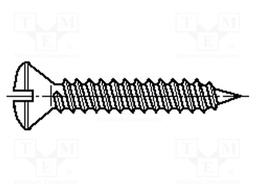 Screw; 2,9x25; Head: countersunk; slotted; steel; zinc; Size: 0,8mm