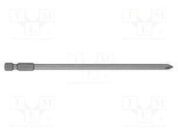 Screwdriver bit; Phillips; PH1; 1/4"; Overall len: 150mm