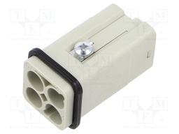 Connector: HDC; contact insert; male; CQ; PIN: 3; 3+PE; size 21.21