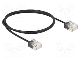 Patch cord; U/UTP; Cat: 6; RJ45 plug,both sides; 1m; PVC; black