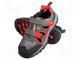 Sandals; Size: 45; grey-red; knitwear,chamois; slip