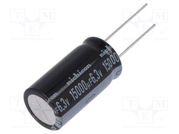 Capacitor: electrolytic; THT; 15000uF; 6.3VDC; Ø16x31.5mm; ±20%