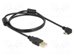 Cable; USB 2.0; USB A plug,USB B micro plug 90° left/right; 1m