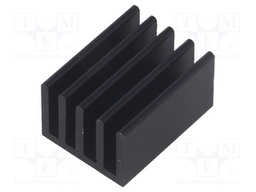 Heatsink: extruded; grilled; black; L: 25mm; W: 19mm; H: 14mm