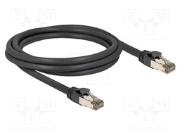 Patch cord; U/FTP; Cat: 6a; RJ45 plug,both sides; 2m; PVC; black