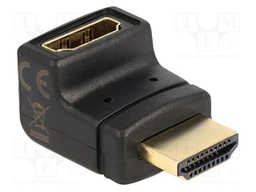 Adapter; HDMI socket,HDMI plug 90° up/down; black