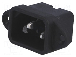 Connector: AC supply; socket; male; 10A; 250VAC; IEC 60320; C14 (E)