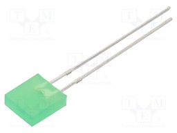 LED; green; 2x7mm; 8mcd; 120°; 20mA; 2.1VDC