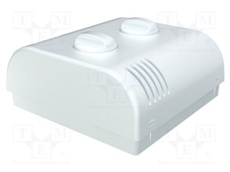 Enclosure: wall mounting; X: 80mm; Y: 80mm; Z: 33.3mm; ABS; white
