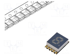 Display: LED; 7-segment; 5.08mm; 0.2"; No.char: 1; red; 14÷30mcd