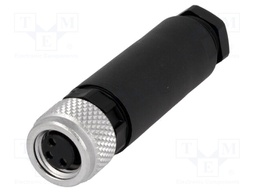 Connector: M8; female; PIN: 3; straight; for cable; plug