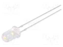 LED; 5mm; white warm; 5800÷7000mcd; 15°; Front: convex; 2.7÷3.2V