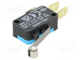 Microswitch SNAP ACTION; 6A/250VAC; with lever (with roller)