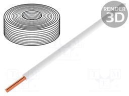 Wire; 0.2mm2; solid; Cu; PVC; white; 60V; 10m; 1x0.2mm2