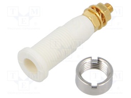 Connector: 2mm banana; socket; 10A; 1kV; 31mm; white; M3,screw