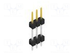 Connector: pin strips; pin header; male; PIN: 3; 2.54mm; THT; 1x3