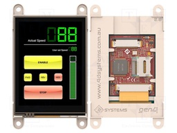 Display: TFT; 2.8"; 240x320; Window dimensions: 57.6x43.2mm; 155mA