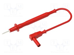 Test lead; 20A; probe tip,banana plug 4mm; Len: 1m; red; Ø: 2mm