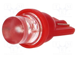 LED lamp; red; T08; Urated: 12VDC; 1lm; No.of diodes: 1; 0.24W; 140°