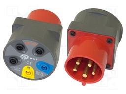 Three-phase adapter; 32A; banana socket x5,CEE plug x5