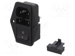 Connector: AC supply; socket; male; 10A; 250VAC; IEC 60320; C14 (E)