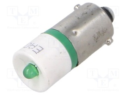 LED lamp; green; BA9S; 28VDC; 28VAC; No.of diodes: 1