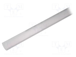 Cover for LED profiles; white; 1m; V: D; push-in