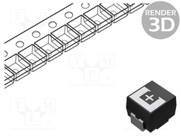 Capacitor: polymer; 100uF; 6.3VDC; ESR: 25mΩ; TPE; SMD; ±20%