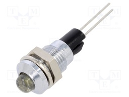 Indicator: LED; prominent; Cutout: Ø8mm; for PCB; brass; ØLED: 5mm