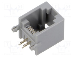 Socket; RJ11; PIN: 4; Layout: 6p4c; on PCBs,PCB snap; THT