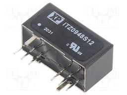 Isolated Board Mount DC/DC Converter, ITE, 1 Output, 9 W, 12 V, 750 mA