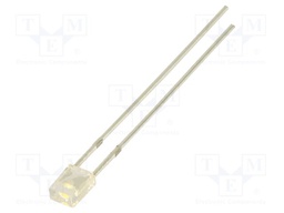 LED; white warm; rectangular; 2x3x4mm; 330mcd; 120°; Front: flat