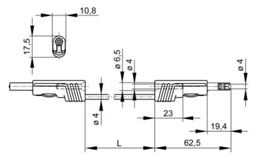 Test lead; 60VDC; 30VAC; 16A; insulated,with 4mm axial socket