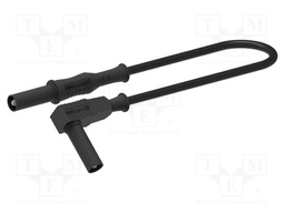 Test lead; 12A; banana plug 4mm,angular banana plug 4mm; black
