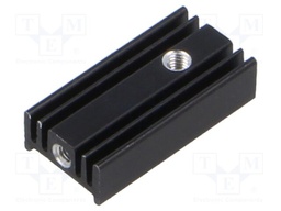 Heatsink: extruded; grilled; black; L: 25mm; W: 12.6mm; H: 6.5mm